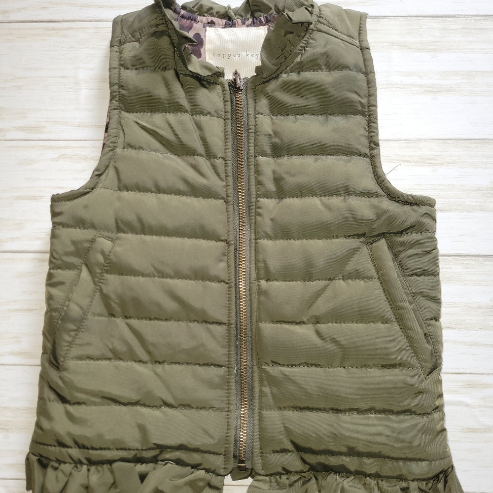 Copper Key Olive Puffer Vest